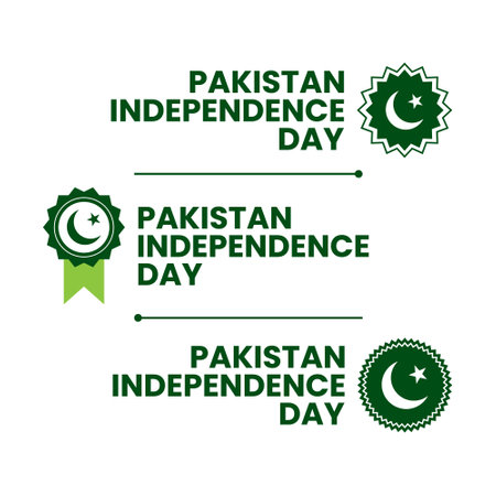 Pakistan Independence Day Vector Design Template. Suitable for greeting card, poster and banner.のイラスト素材