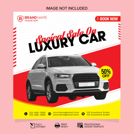 Luxury Lifestyle Car Sale Poster Template Vector Design Illustration. Social Media Post Templateのイラスト素材