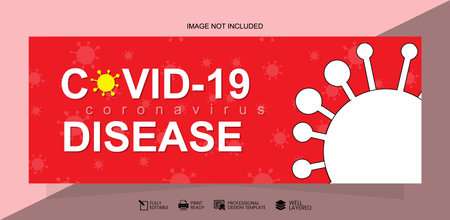 Coronavirus COVID-19 Pandemic. Vector illustration. Banner Design Templateのイラスト素材