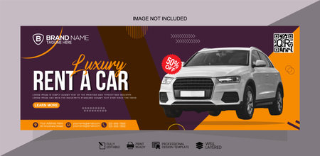 Modern car sale banner design template. Vector illustration for web and print. Banner Design Templateのイラスト素材