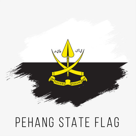 Flag of the Malaysia State Pehang . Vector illustration on a white background.のイラスト素材