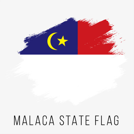 Flag of Malaysia vector illustration on a gray background. Template for designのイラスト素材