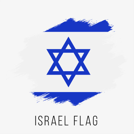 Israel flag vector illustration on a white background. Hand drawn style.のイラスト素材