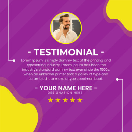 Vector illustration of social media post template with a man talking on the phone.のイラスト素材