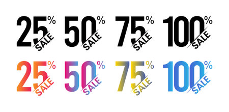 Discount Label up to 25% off Vector Template Design Illustrationのイラスト素材