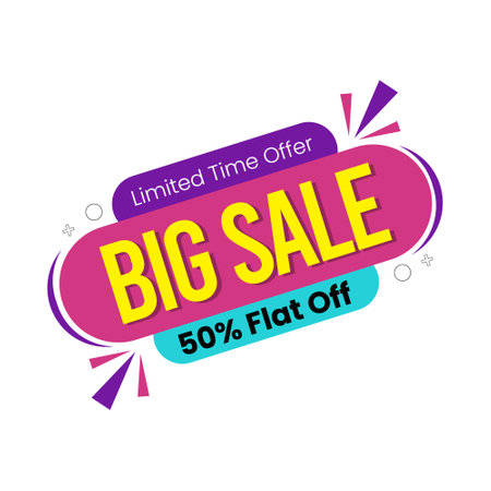 Sale banner template design, Big sale special offer. end of season special offer banner. vector illustration.のイラスト素材