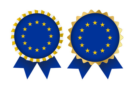 Made in the european union icon on white background. Vector illustration.のイラスト素材