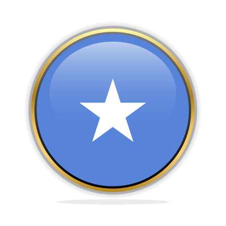Somalia flag button on a white background. Vector illustration.のイラスト素材