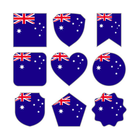 Modern Abstract Shapes of Australia Flag Vector Design Templateのイラスト素材