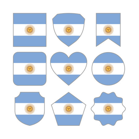 Modern Abstract Shapes of Argentina Flag Vector Design Templateのイラスト素材