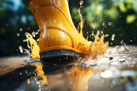 boots in the rain - Ai Generatedの素材