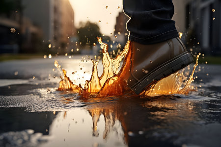 boots in the rain - Ai Generatedの素材