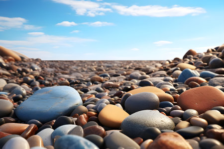 pebbles on the beach - Ai generatedの素材