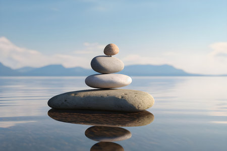 pebbles on the beach - Ai generatedの素材