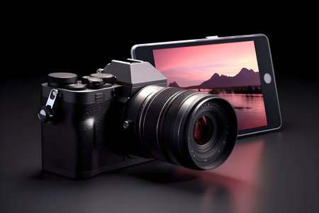 digital dslr camera with lens - Ai Generatedの素材