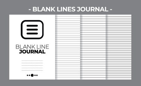Printable KDP Blank Line Journal Book Vector Design Templateのイラスト素材