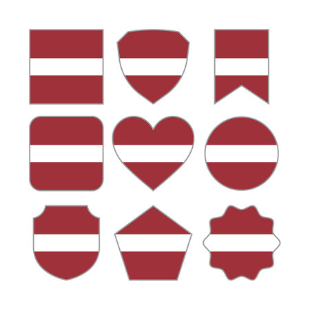 Modern Abstract Shapes of Latvia Flag Vector Design Templateのイラスト素材