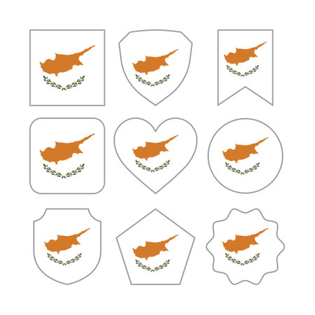 Modern Abstract Shapes of Cyprus Flag Vector Design Templateのイラスト素材