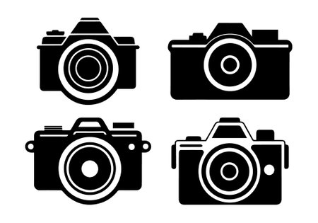 Abstract Vector Photography Camera Icon Set Design Templateのイラスト素材