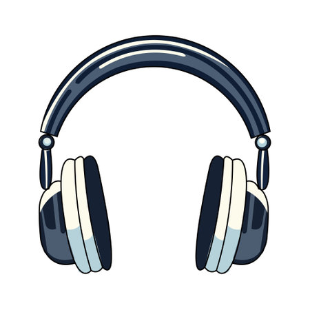 Headphone Icon or Logo isolated on white background. Vector illustration in cartoon style.のイラスト素材