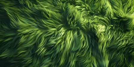 Green Fur texture background - Ai Generatedの素材
