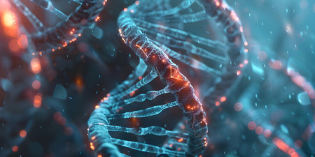 Genetic Revolution: DNA Molecules in Modern Medical Technology Background, Molecular Medicine: Harnessing DNA Molecules in Advanced Technological Landscapes - Ai Generatedの素材