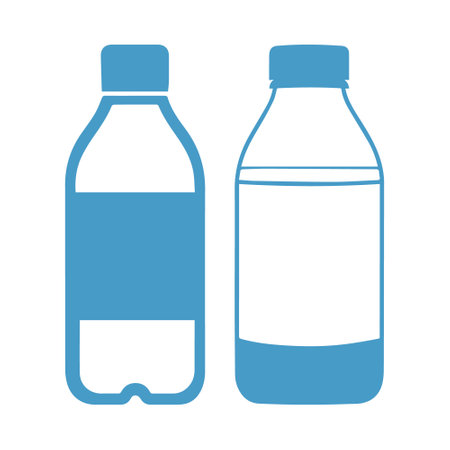 Abstract Vector Blue Water Bottle Icon Design Templateのイラスト素材