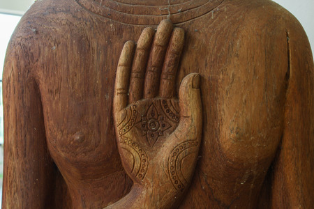 Buddha statue carving handの写真素材