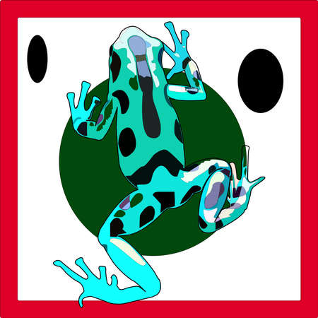 blue frog funny and cuteのイラスト素材