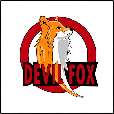 devil fox vector funny and cuteのイラスト素材