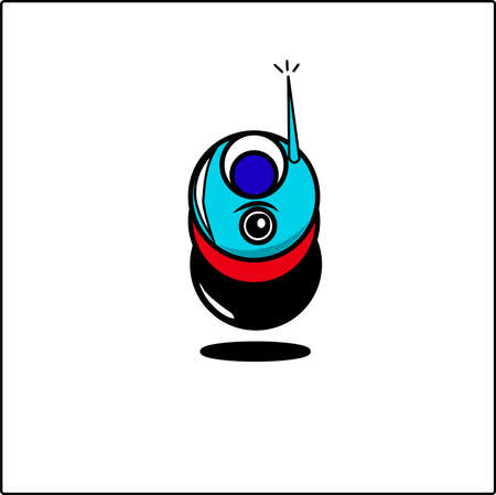 Robot ball vector illustration on whiteのイラスト素材