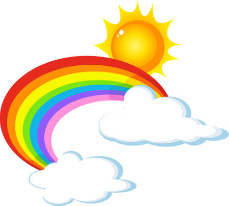 sun,rainbow and cloud for you designのイラスト素材