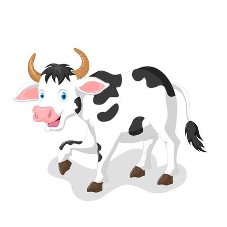 funny cow cartoonのイラスト素材