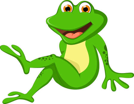 Cute cartoon frogのイラスト素材