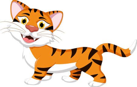 cute tiger cartoonのイラスト素材