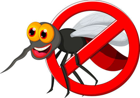 Stop mosquito cartoonのイラスト素材