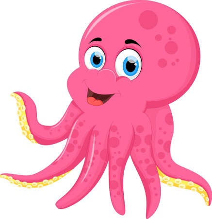 Octopus cartoonのイラスト素材