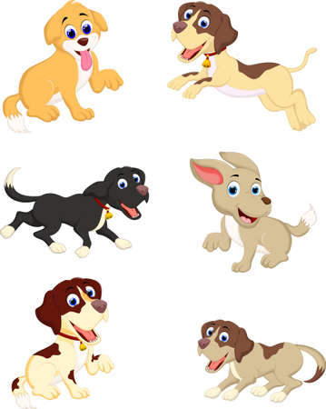 collection dog cartoonのイラスト素材
