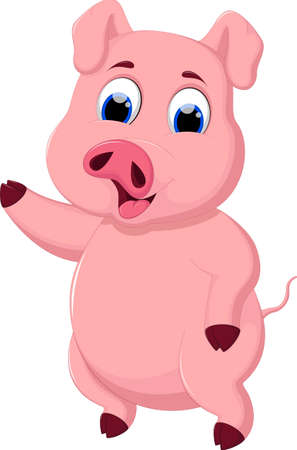 Cute pig cartoon Posingのイラスト素材