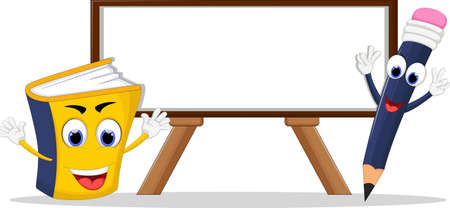 Cartoon collection stationery with blank signのイラスト素材