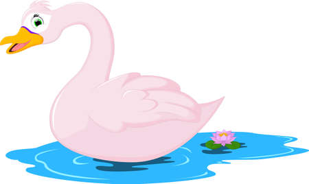 cute goose cartoon posingのイラスト素材