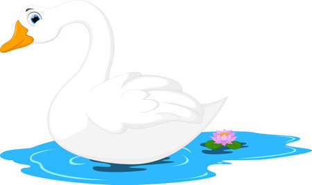 cute goose cartoon posingのイラスト素材