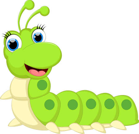 Cute Cartoon Caterpilar for you designのイラスト素材