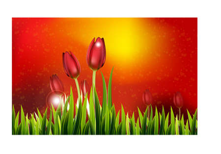 background with colorful flowers illustration.のイラスト素材