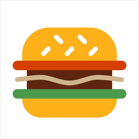 burger icon concept illustration with flat style for web, print, craftのイラスト素材