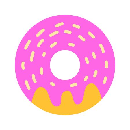 Donut icon vector isolated on white background. Donut glaze collection. Sweet sugar icing donuts. doughnut illustrationのイラスト素材