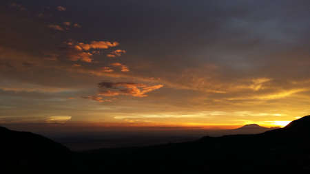 Mountain sunset sky Landscapeの写真素材