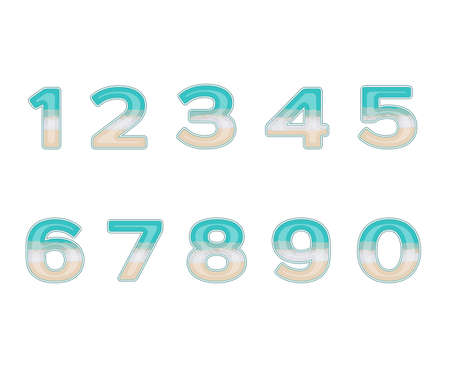 beach numbersのイラスト素材