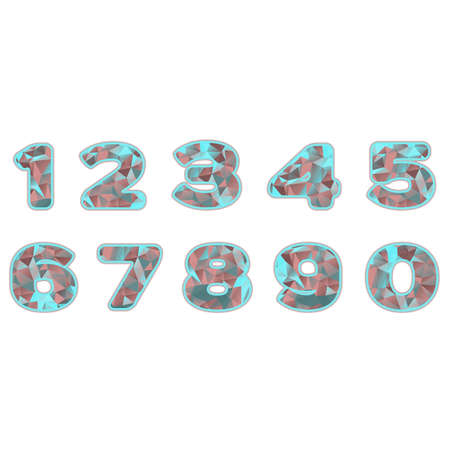 neon prism numbersのイラスト素材