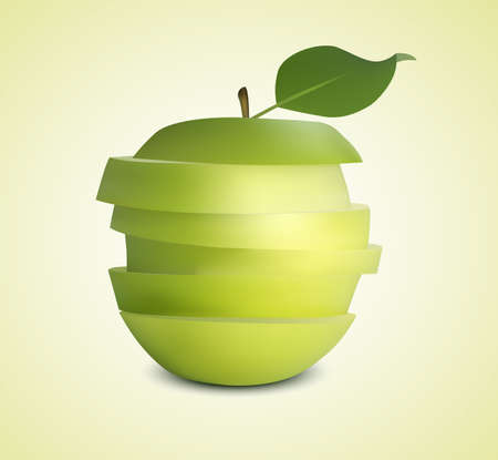 sliced appleのイラスト素材